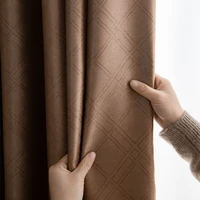 2022 new simple light luxury embossed shading solid color curtains for living dining room bedroom
