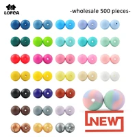 silicone bead wholesale 500pcslot silicone beads 12mm 15mm round shape baby teether silicone bpa free diy teething accessory