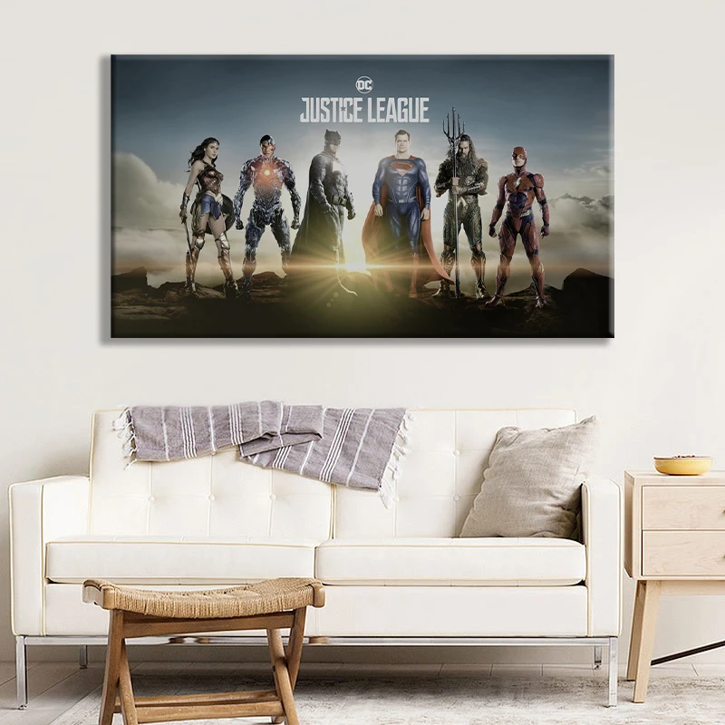 Печать искусства DC comics Лига Справедливости Бэтмен печать чудо Женщины Аквамен