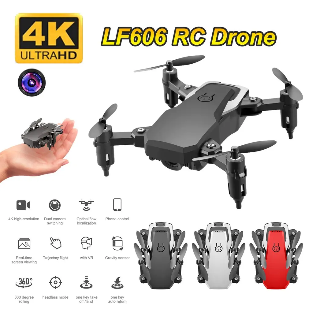 LF606 Wifi FPV складной Радиоуправляемый Дрон с 4K HD камерой удержание высоты 3D