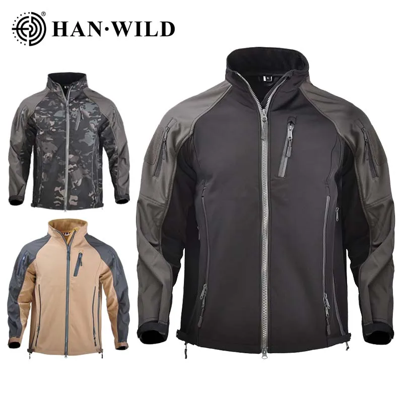 HAN WILD тактические походные куртки Soft Shell для мужчин с капюшоном Альпинизм Охота