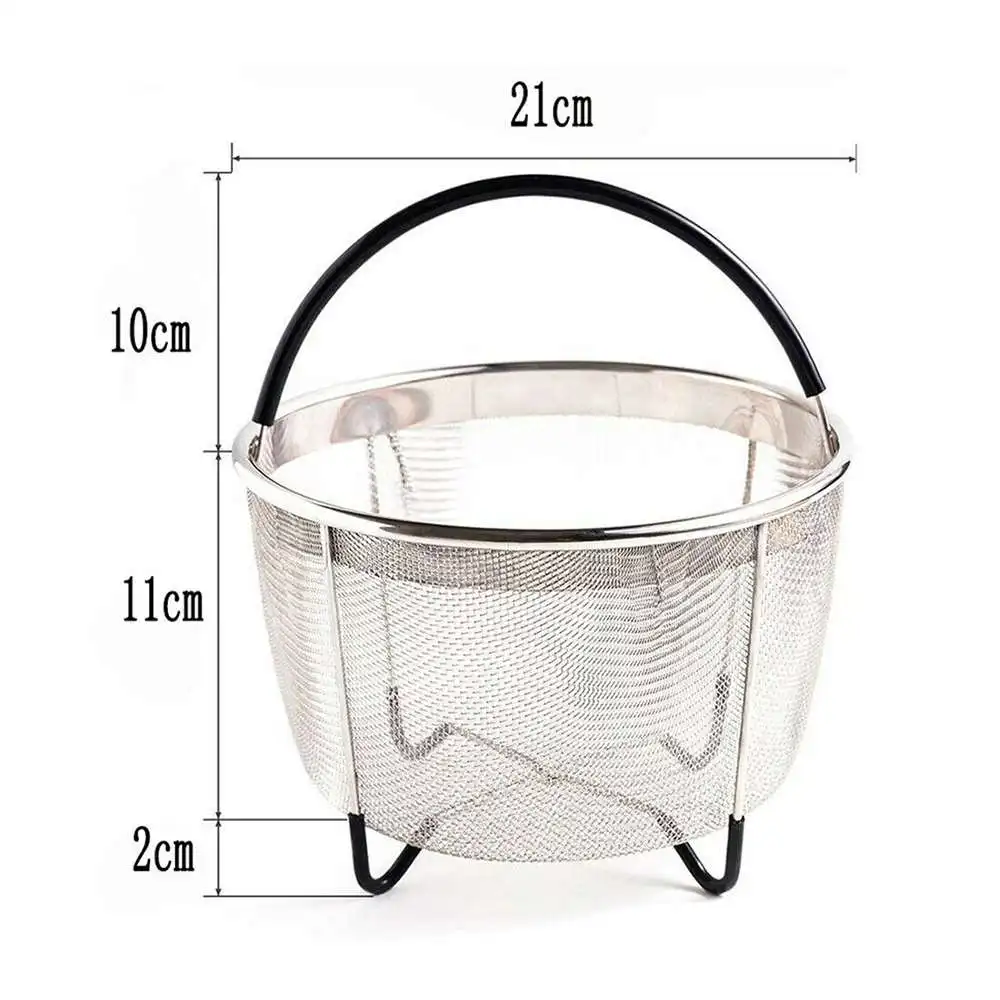 

Steamer Basket Instant Pan Stainless Steel Mesh Steamer with Silicone Handle Kitchen Accessories Steaming Vegetable
