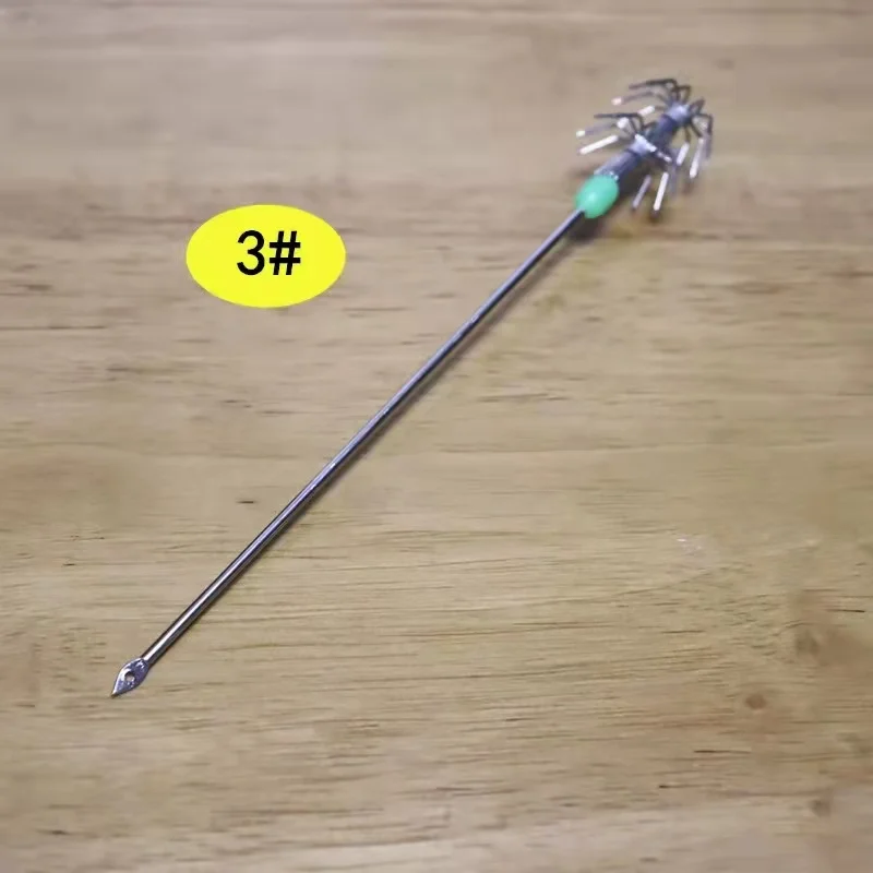 

Крючок для зонта, крючок для живой приманки, трубка для надувания кальмара, искусственная нержавеющая сталь, 10 дюймов, крючком, длина 13 см, 15 ...