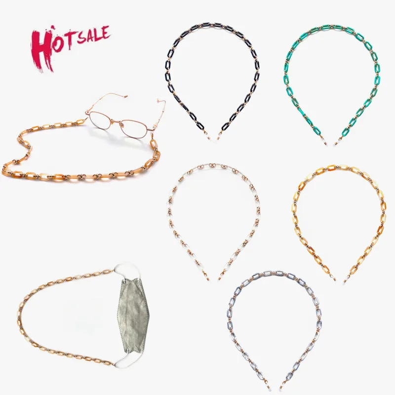 

Acrylic Colorful Eyeglass Holder Fashion Glasses Chain For Mask Earphone Holder Reading Sunglasses Hanging Strap Mask Decor