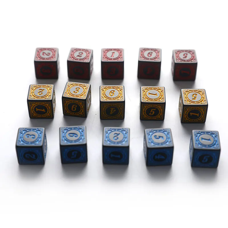 D6 многогранные акриловые игральные кости с квадратными краями 6-сторонние для