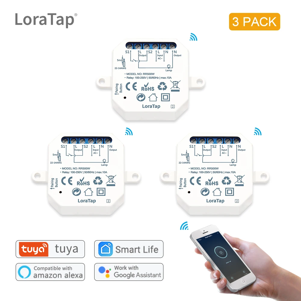 1/9 штук LoraTap Мини DIY смарт переключатель маленький Tuya пульт дистанционного
