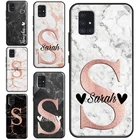Персонализированный мраморный чехол с инициалами для Samsung A32 A52 A12 A42 A72 A02 A10 A20 S A40 A50 A70 A11 A51 A71 A21S A20e