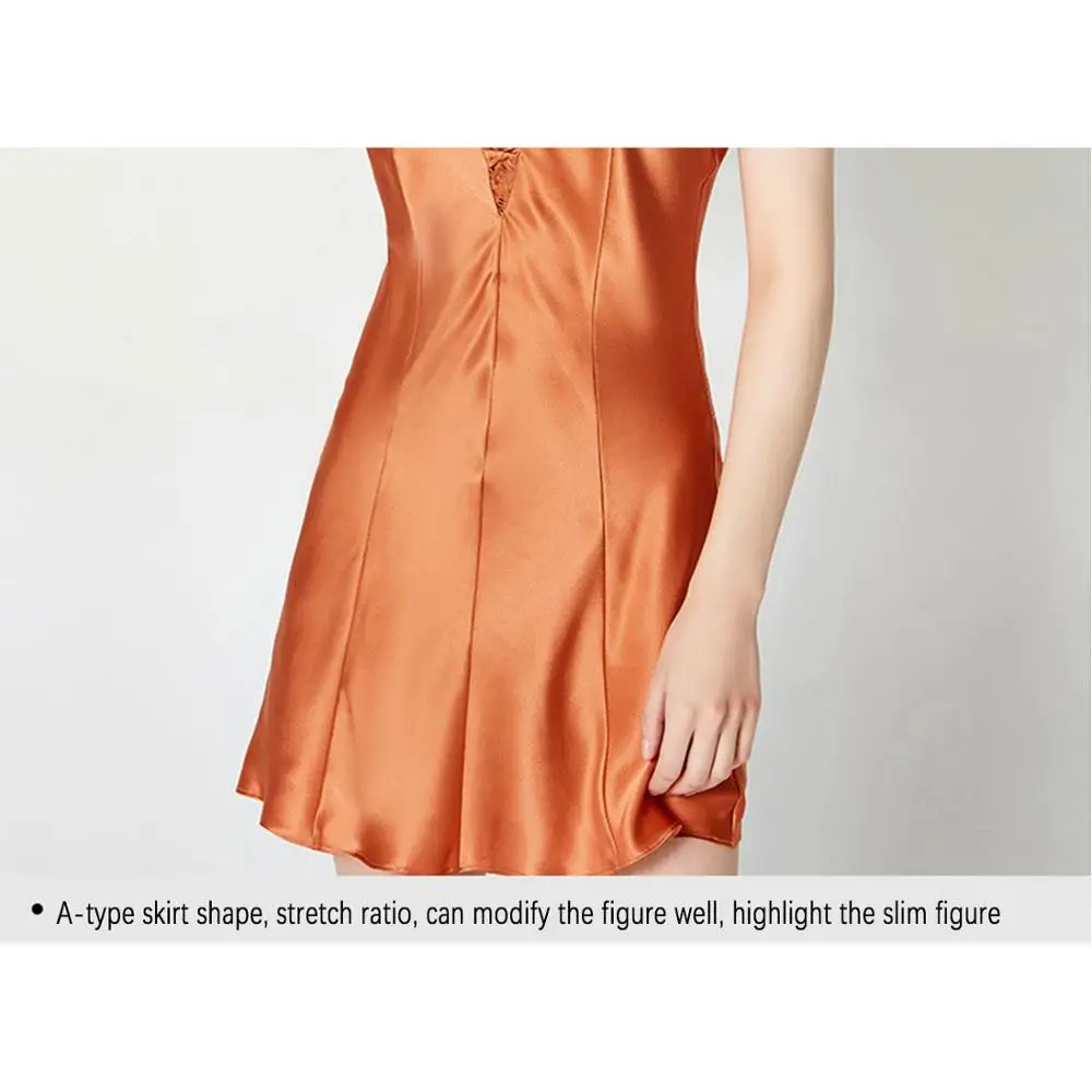 

Women Short Nightdress Mini Silk Natural Sleepwear Gecelik Sexy Nightgown Spaghetti Strap Dress Femme Casual Night Wear