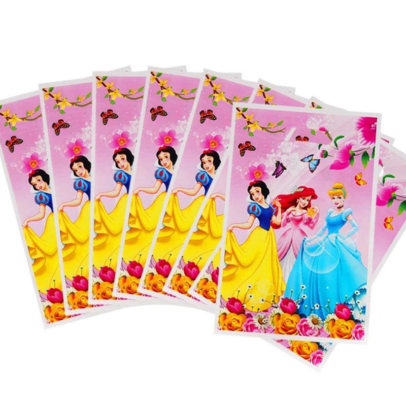 Princess 10 шт вечерние сумки с единорогом для детей, украшения на день рождения, подарочные сумки с единорогом и фламинго, пластиковые подарочные сумки с ручками для свадебной вечеринки - Цвет: Princess
