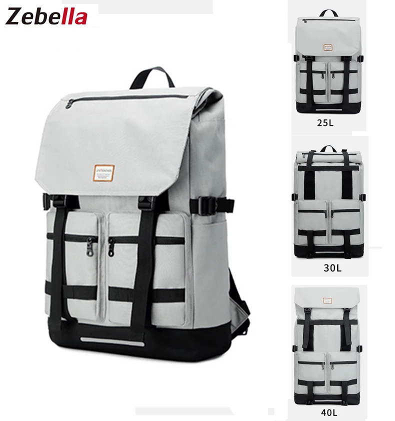 Zebella Men Backpack Travel 40L Large Capacity 17 Inch Laptop Bag Shoes Bags For School Black Bagpack Rucksack 3 Shapes | Багаж и сумки
