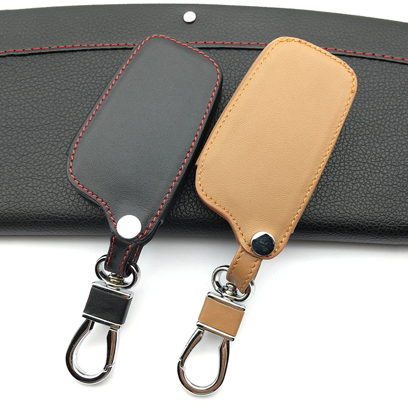 

Genuine Leather Remote Control Car Key Chain Case Cover For Toyota 3 Button Smart Key protect shell For starline a91 key cover