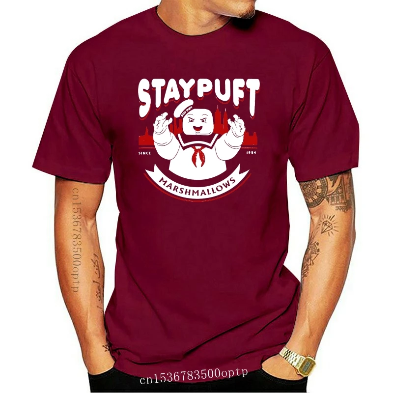 Новинка Мужская футболка с круглым вырезом STAYPUFT Marshmallow Geek Tee унисекс аниме вил
