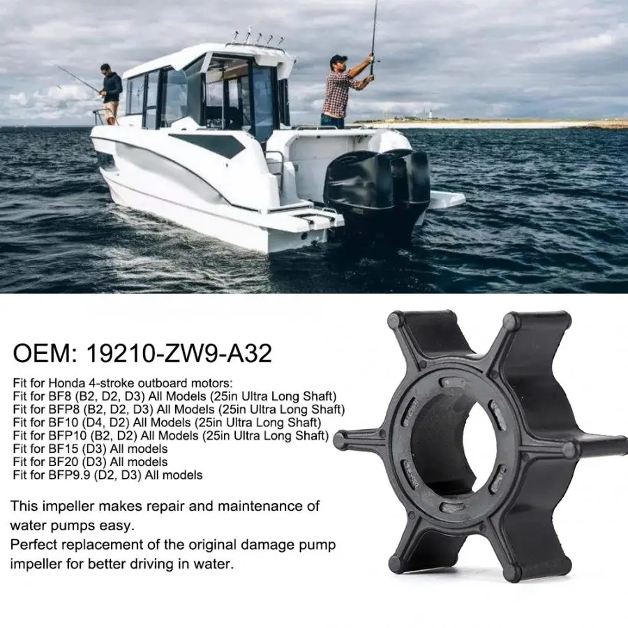 Лодочный двигатель крыльчатка водяного насоса Подходит для Honda 4 Stroke 8/9.9/15/20HP 19210 ZW9