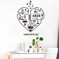 Chemistry Of Love Wall Stickers Kids Room Decor Science Heart Vinyl Wall Decal Home Decoration For Laboratory Classroom Z087