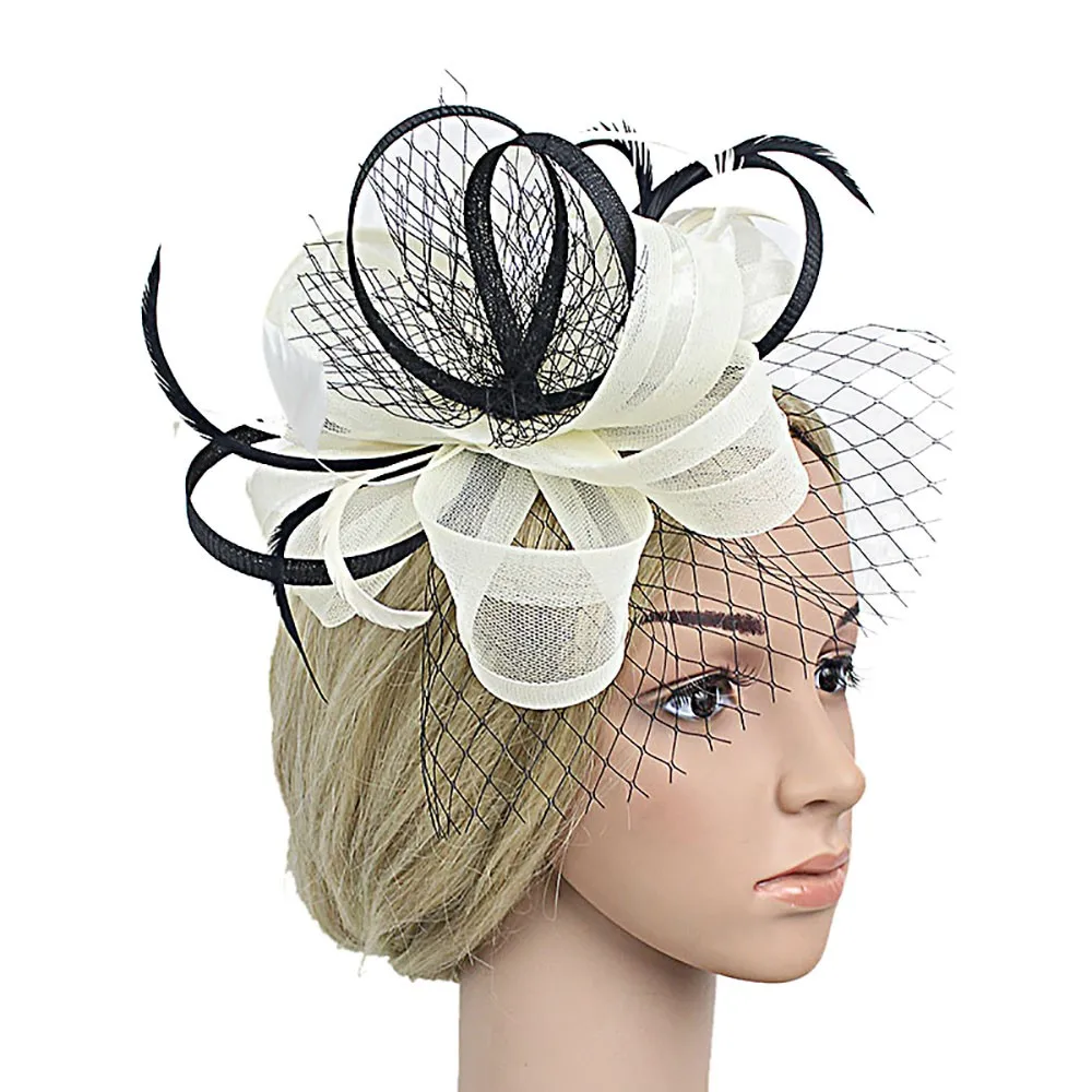 Свадебные аксессуары вечерние шляпка невесты с цветами для волос женская модная