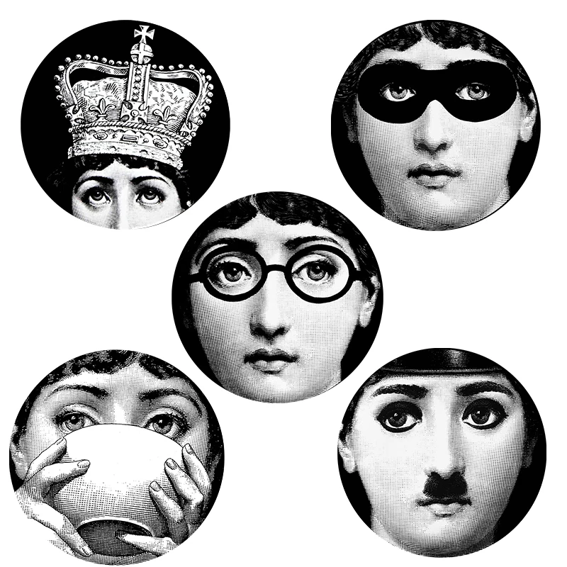 Милан Италия дизайнер fornasetti таблички узор обои разделенные картины настенные наклейки DIY Украшение стены 8 дюймов - Цвет: 9