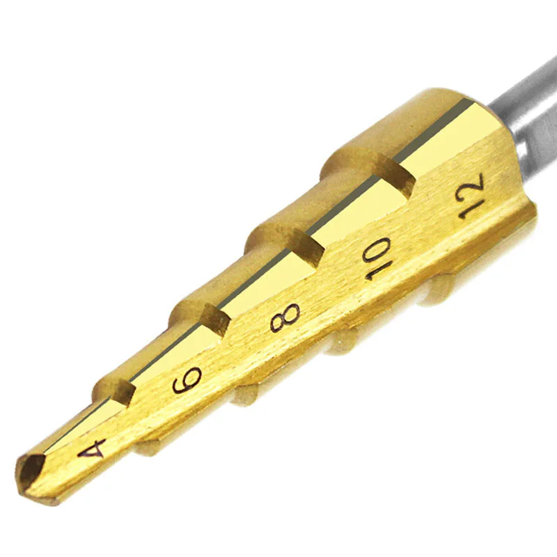 Набор ступенчатых сверл 4 -32 мм из быстрорежущей стали с титановым покрытием