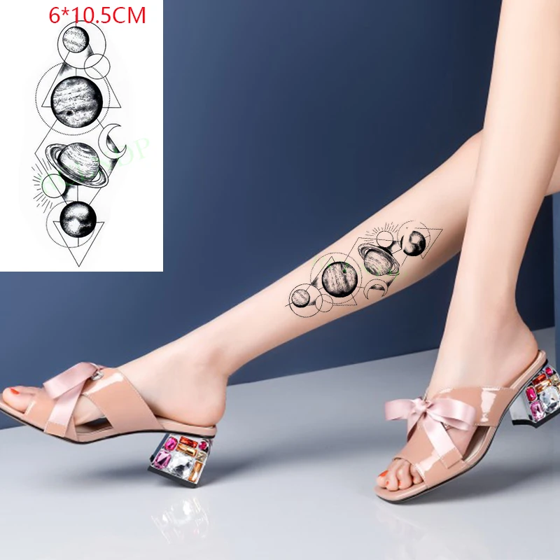 

Waterproof Temporary Tattoo Sticker ins Planet earth universe moon Body Art flash tatoo fake tatto for Women Men