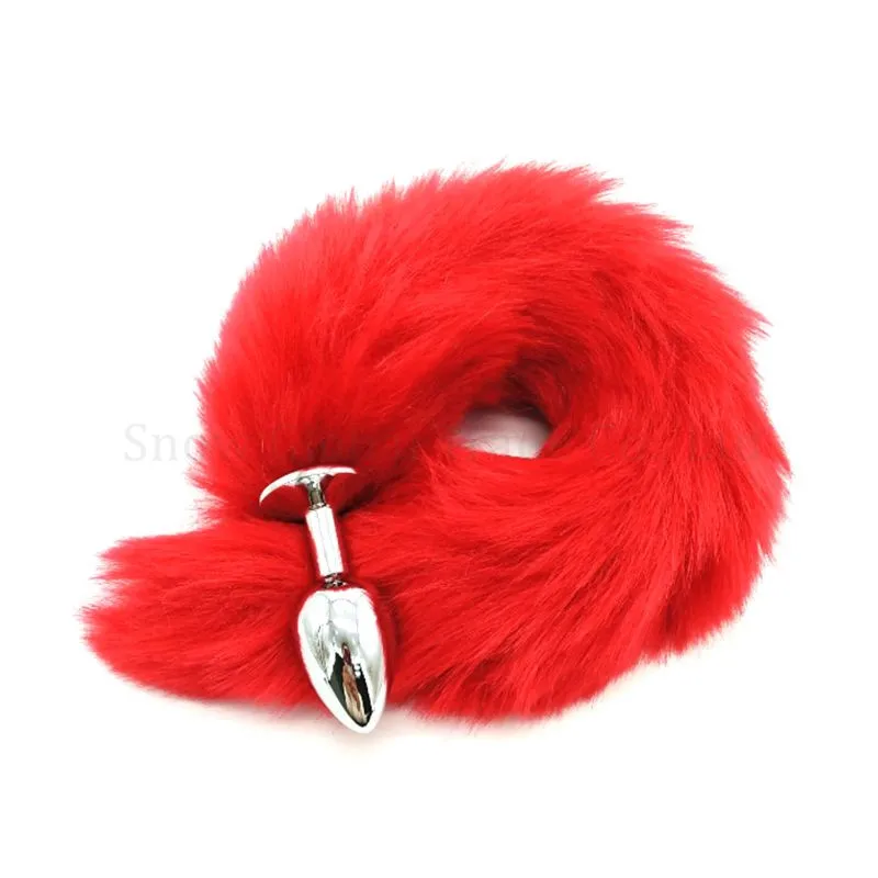 Флирт металлическая Анальная пробка ложный Гладкий пушистый искусственный