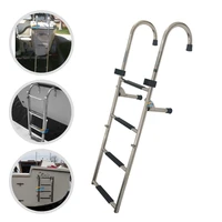 1 14m boat accessories marine 4 step under platform boat ladder stainless steel boarding telescoping ladder