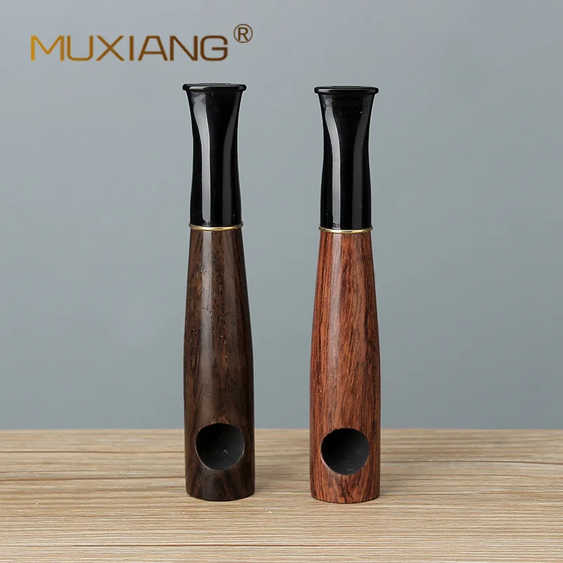 

Solid Wood Pipe Wooden Creative Cigar Style Rosewood Ebony Classic Design Straight Handle Wooden Small Pipe Smoking Pipe