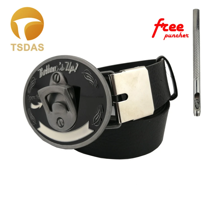 Модные брюки открывалка для бутылок с пряжкой классические мужские джинсы в