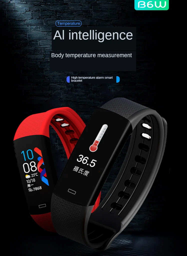 

Smart body temperature measurement bracelet,heart rate,blood pressure,blood oxygen detection,Bluetooth sports waterproof watch
