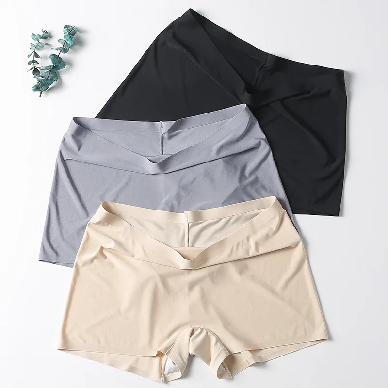

Women's Summer Safety Short Panties Ice Silk Underpant Seamless Anti-glare Ladies Pants Girl Boxer Briefs Cozy Female Underwear