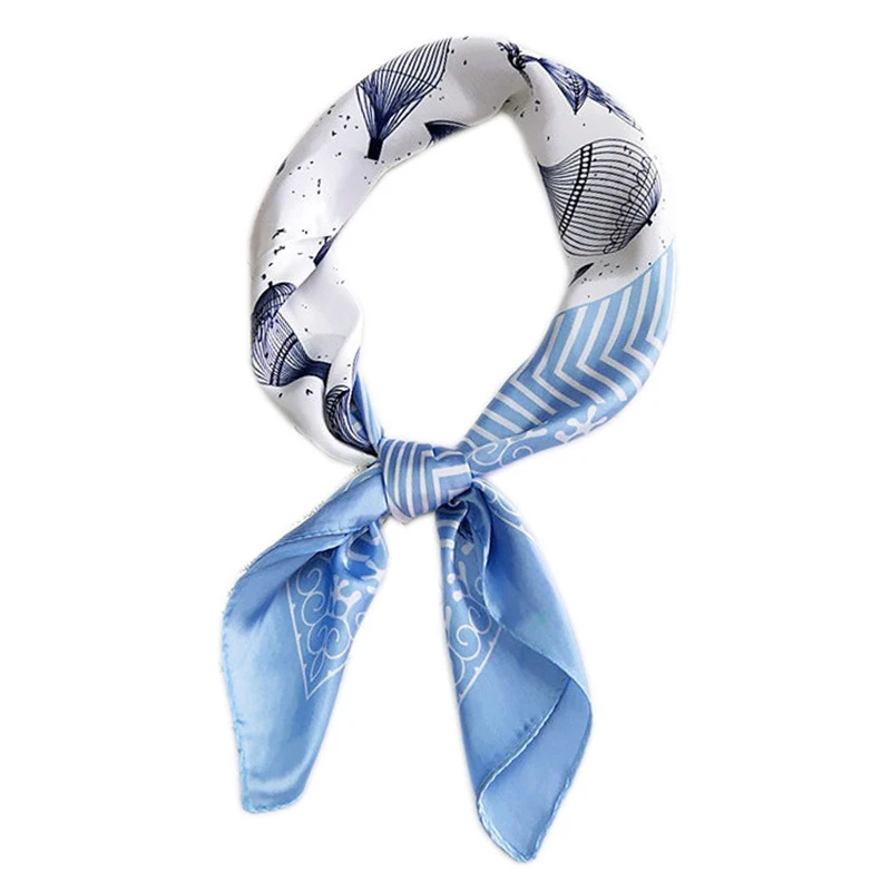 

60*60cm Women Small Silk Scarf Female Bandana Shawl Square Scarf DIY Print Small Neck Scarf Office Headscarf Kerchief Hair Band