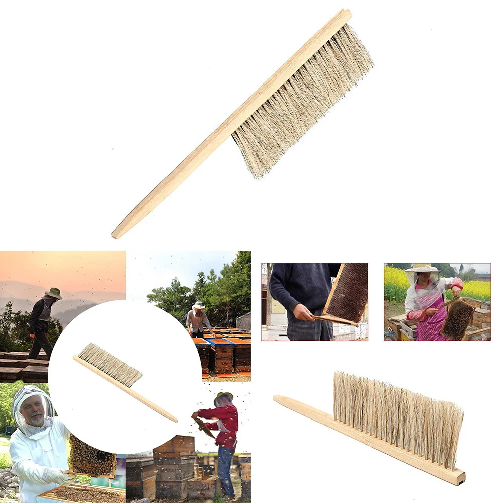 1 шт. деревянная щетка для пчеловодства два ряда лошадиных хвоста|Инструменты