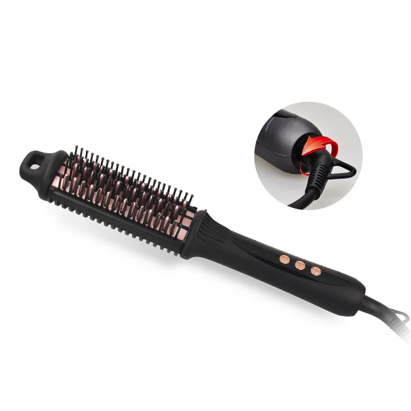 

LED Digital Display Hair Brush With Straightener Tourmaline Ceramic Hair Comb