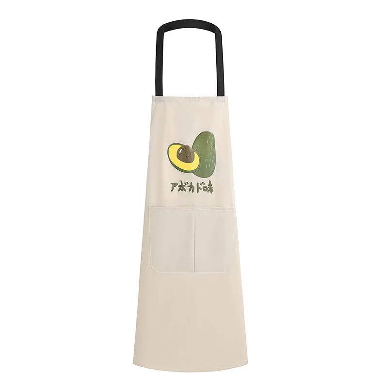 Avocado Waterproof Apron Adult Household Kitchen Oil-proof Waistband Cute Simple Men and Women Cooking Gown