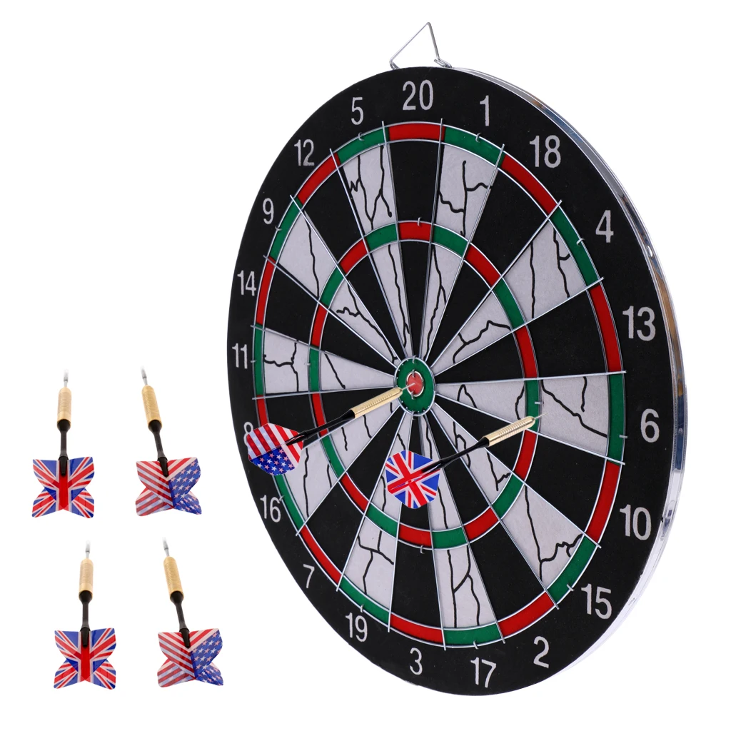 

Mag Portable Double-sided Dart Board Bulls-Eye Game with 6 Brass Darts