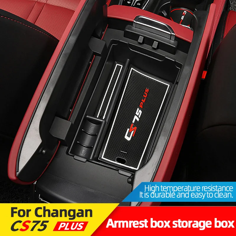 

For Changan CS75 Plus 2020-2022 Car Central Armrest Storage Box Organizer Center Console ABS Organizer Containers Auto Parts