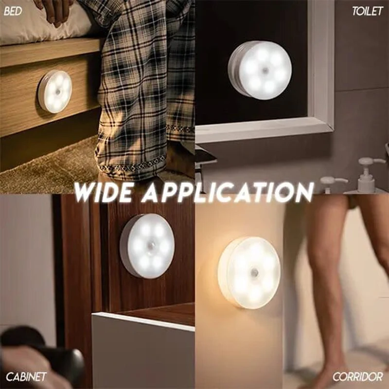 

Motion Sensor Light Cordless Battery-Powered LED Night Light Stick-Anywhere Closet Lights Stair Lights ND998