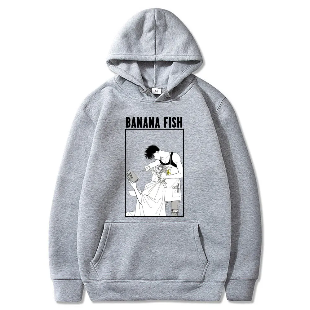 

Модная толстовка с банановыми рыбками, пуловер с принтом аниме, крутые мужские и женские толстовки, топ, повседневные свитшоты с карманами и...