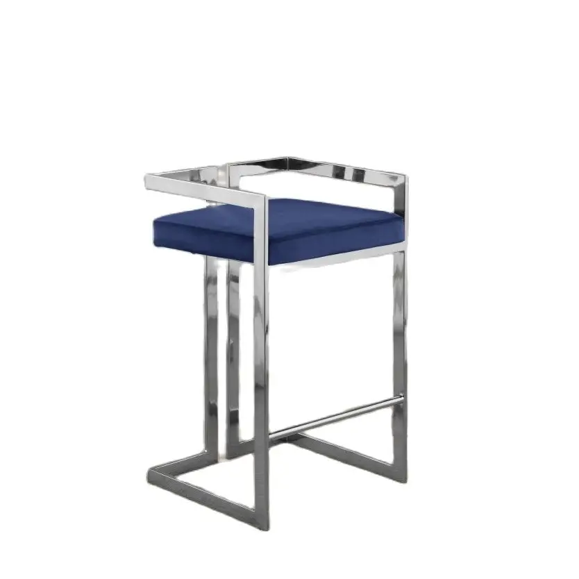 Современный роскошный бархатный стул со стальными ножками для ресторана