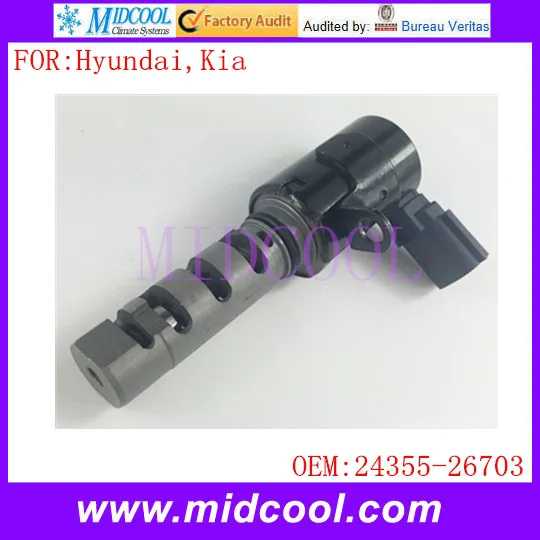 Новый масляный регулирующий клапан VVT с переменным временем соленоида OE NO. 24355-26703