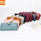 Кошелек Xiaomi из искусственной кожи с длинной пряжкой, Дамский кошелек, портмоне, отделение для карт, сумка для телефона, папка для карт, упаковка
