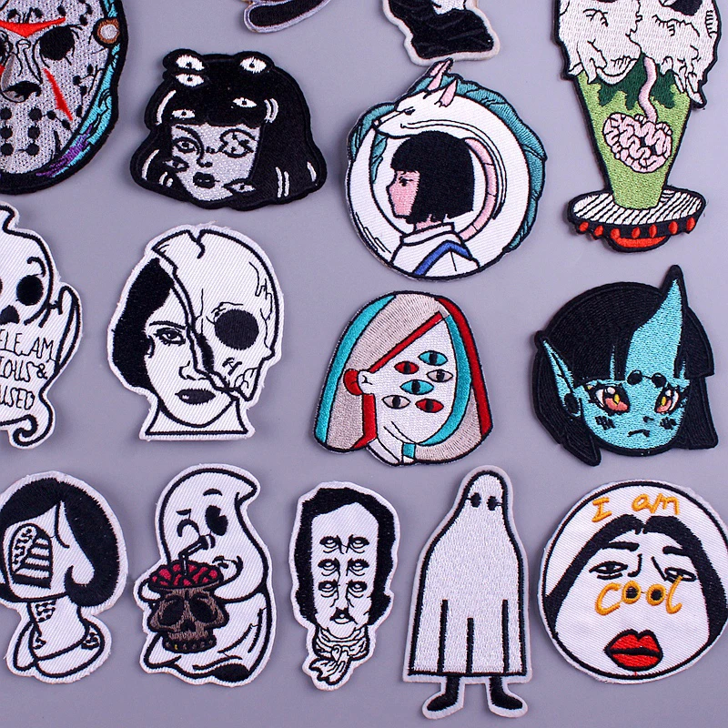 Японские нашивки с персонажами аниме утюгом животными Мультяшные мужские