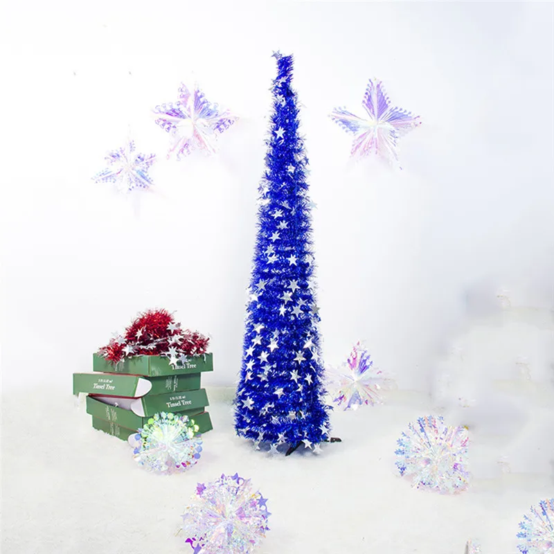 

Artificial Tinsel Pop Up Christmas Tree With Stand Gorgeous Collapsible Artificial Christmas Tree For Christmas Decorations
