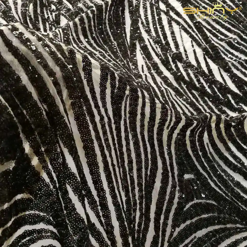 Black to white leaf 4 фута* 3 фута(125*92 см) Золотой/черный/розовый Реверсивный блесток ткань для платья/скатерти/Дорожка/Свадебные украшения/фоновый материал - Цвет: Black to white leaf
