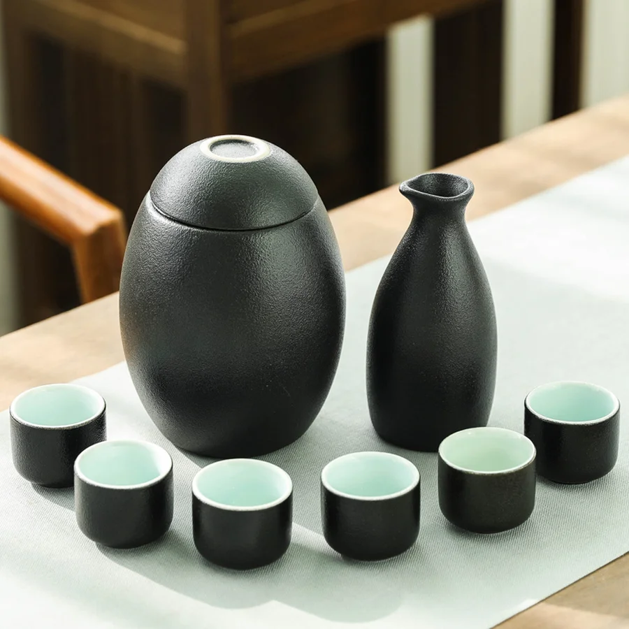 Необработанная керамика античный винный набор в японском стиле свадебные