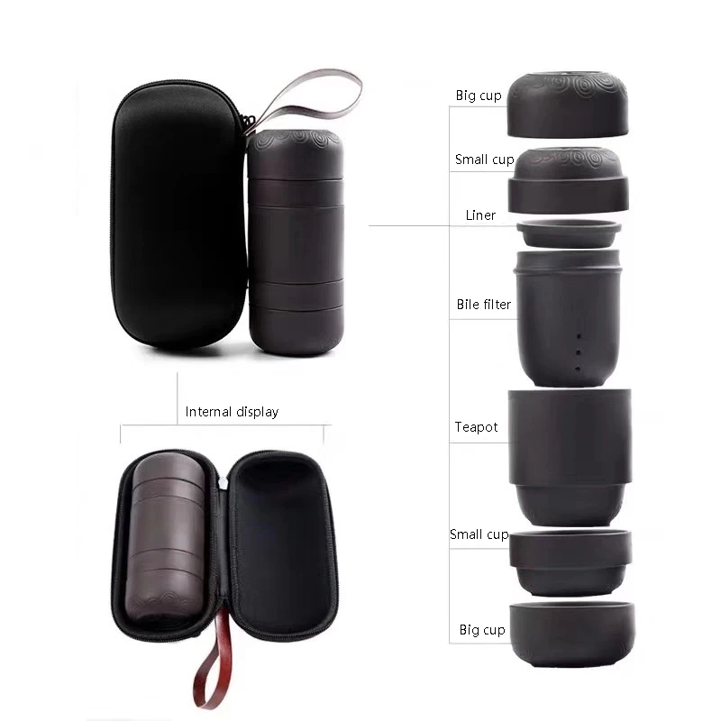 

Путешествия Чай Набор вакуумных банок портативный набор Быстрый Гостевая чашка бытовой фиолетовый песок горшок из четырех чашек для отдых...