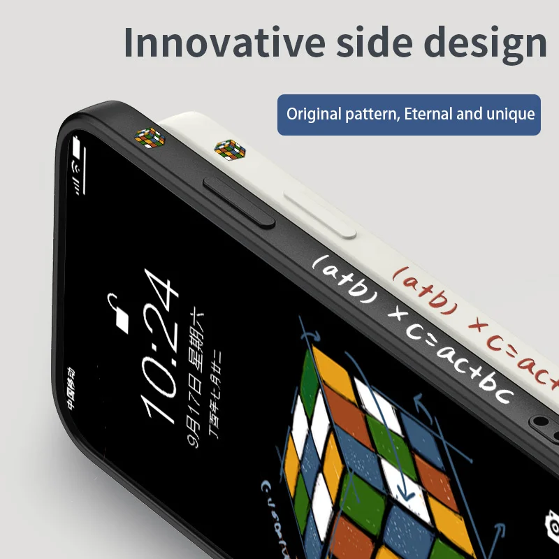 Turnkey lens  Cube Phone Case For iPhone 12 13 Pro Max 11 X XS  XR XSMAX SE2020 8 8Plus 7 7Plus 6 6S Plus Liquid Silicone Cover