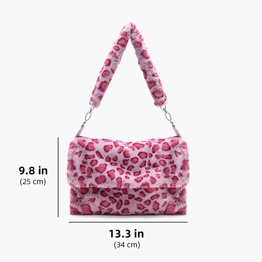 

Trend Leopard Women's Bag Fashion Luxury Women Shoulder Bag High Quality Plush Ladies Bags High Capacity Bags For Women 2021