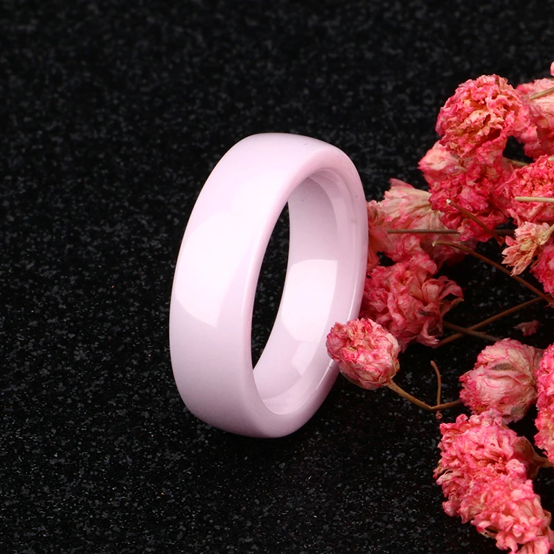 New 6mm Smooth Ceramic Rings For Women Purple Pink Simple Style Finger Ring Jewelry Healthy Material Never Fade Wedding Gifts | Украшения и