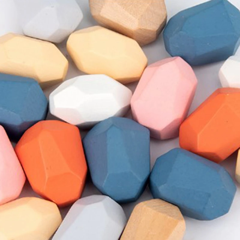 

Stone Building Blocks Educational Toys Wood Balancing Stacked Stones Creative Nordic Style Stacking Game