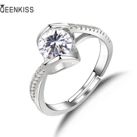 qeenkiss rg6270 fine jewelry%c2%a0wholesale%c2%a0fashion%c2%a0%c2%a0woman%c2%a0girl%c2%a0birthday%c2%a0wedding gift heart aaa zircon 925 sterling silver open ring