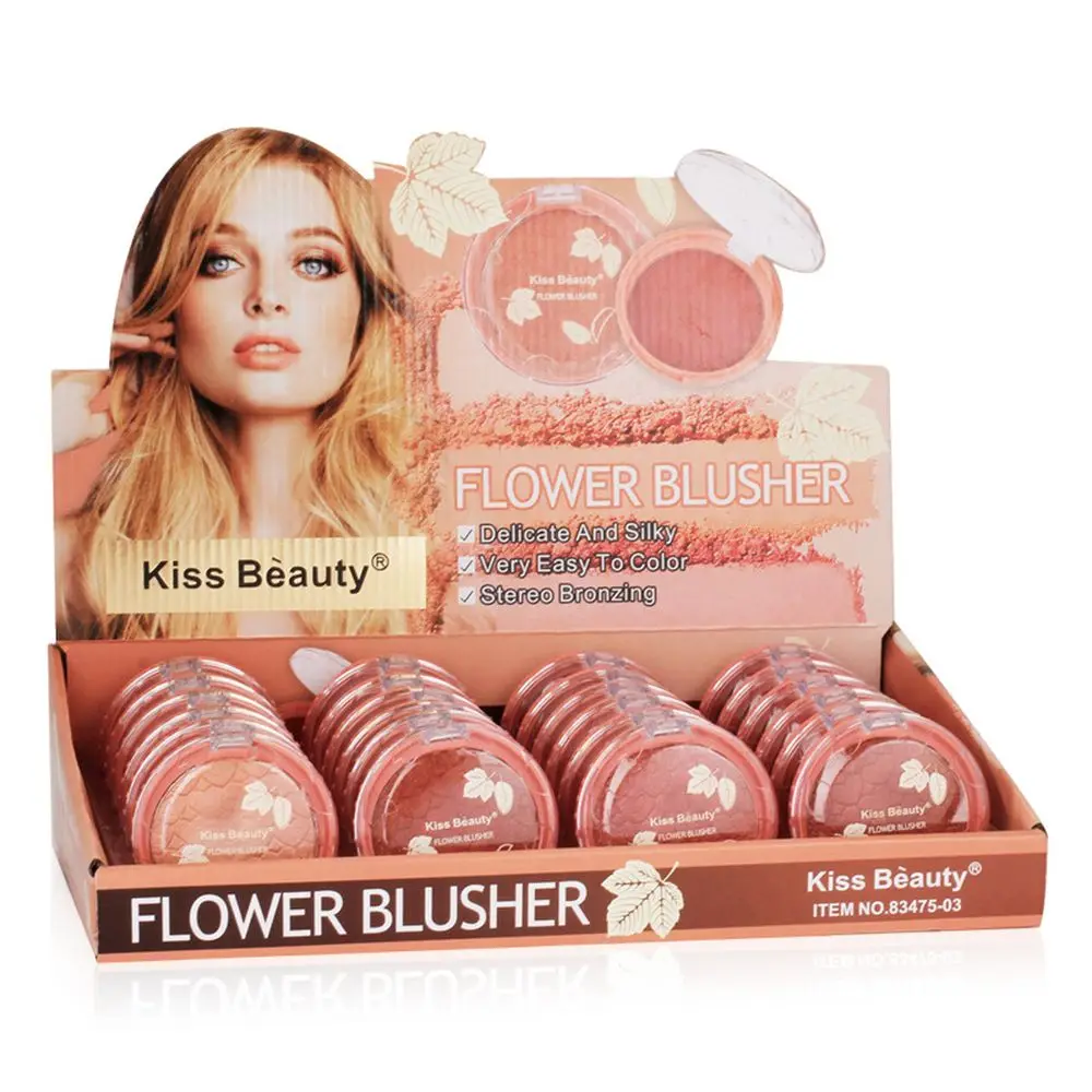 

Kiss Beauty Face Blusher Powder Rouge Makeup Cheek Blusher Powder Minerals Palettes Blusher Brush Palette Cream Natural Blush